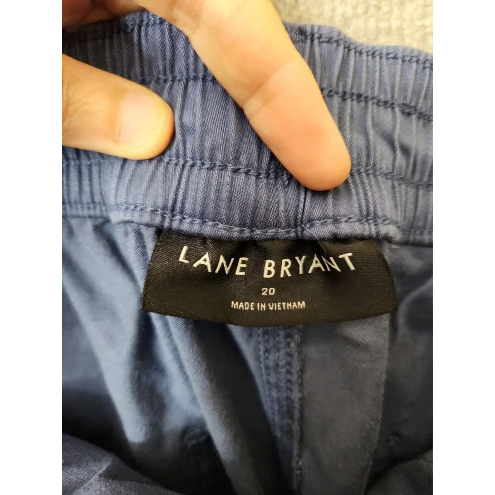 Lane Bryant Pull-On Super-Soft Straight Leg Chino Pants Women 20 Sateen Blue NEW